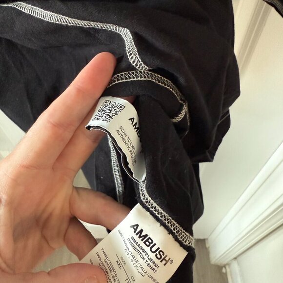 AMBUSH logo-embroidered T-shirt Size XXL Color Black White - Picture 4 of 6